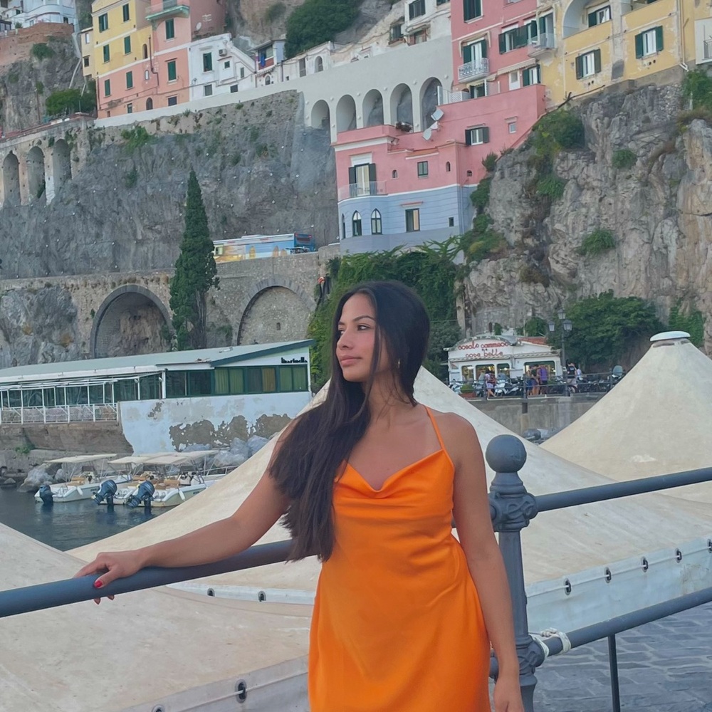 Primark Orange Slip Dress Cowl Neck Sleeveless